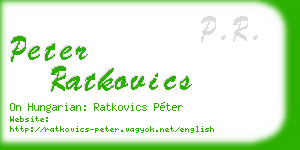 peter ratkovics business card
